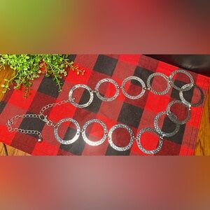 Silver Hammered Circle‎ Belt